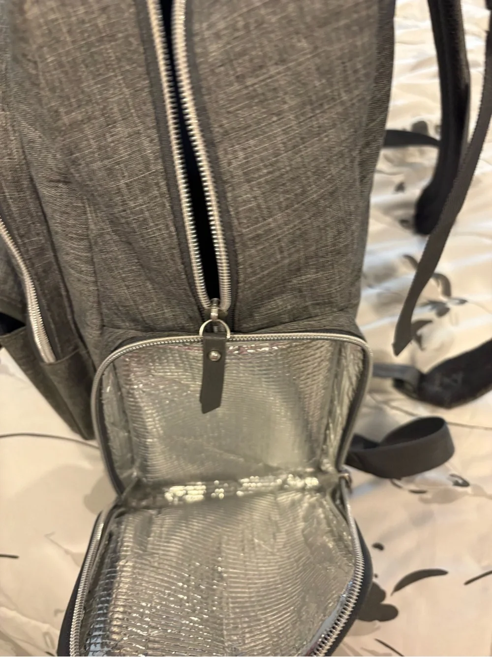 Carter's Gray Diaper Backpack with Front Pocket